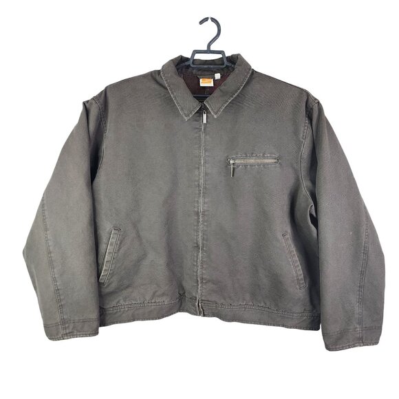Mens Vintage Brown Sideout Jacket Polyester Wool Blend Full Zip Long Sleeve L - Picture 1 of 13
